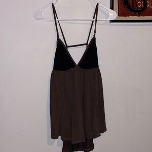 Black and Brown Strappy tank